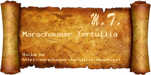 Marschauser Tertullia névjegykártya